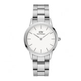 Daniel Wellington Iconic Link White Dial Silver Steel Strap Watch For Women - DW00100205