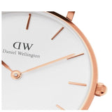 Daniel Wellington Petite Sheffield White Dial Black Leather Strap Watch For Women - DW00100174