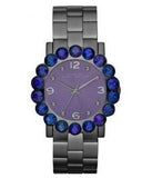 Marc Jacobs Amy Purple Dial Black Steel Strap Watch for Women - MBM3224
