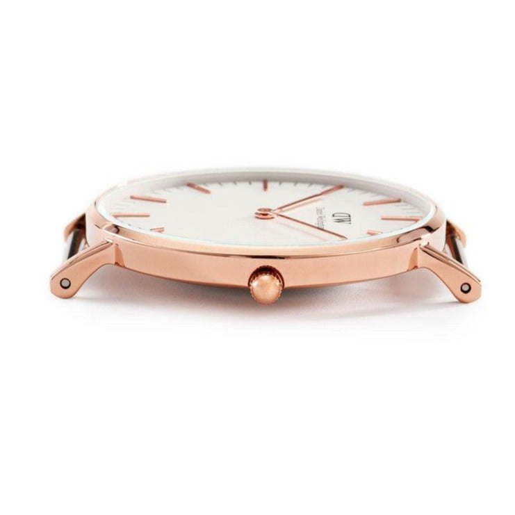 Daniel Wellington Classic Glasgow White Dial Two Tone NATO Strap Watch For Women - DW00100031