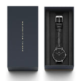 Daniel Wellington Classic Petite Reading Black Dial Black Leather Strap Watch For Women - DW00100179