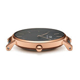 Daniel Wellington Classic Petite Sheffield Black Dial Black Leather Strap Watch For Women - DW00100224