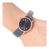 Marc Jacobs Baker Navy Blue Dial Blue Leather Strap Watch for Women - MBM1331