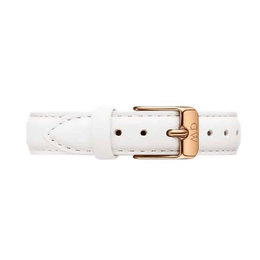 Daniel Wellington Classic Petite Bondi Black Dial White Leather Strap Watch For Women - DW00100285