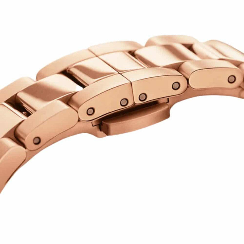 Daniel Wellington Iconic Link Pink Dial Rose Gold Steel Strap Watch For Women - DW00100333