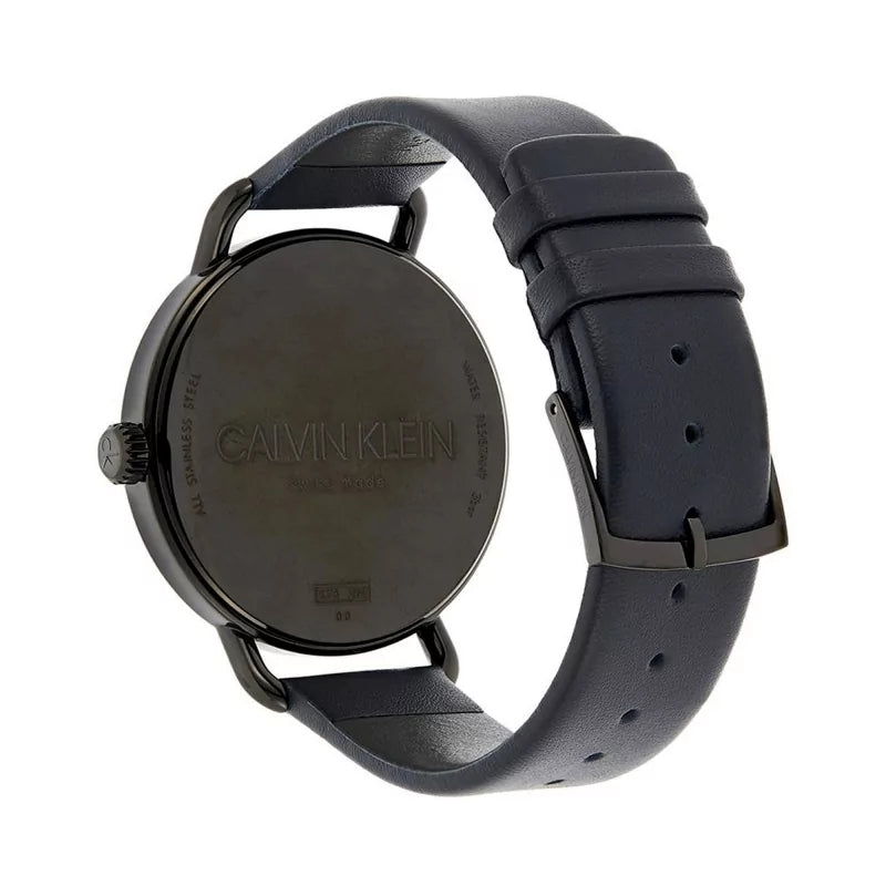 Calvin Klein Even Blue Dial Blue Leather Strap Watch for Men - K7B214VN