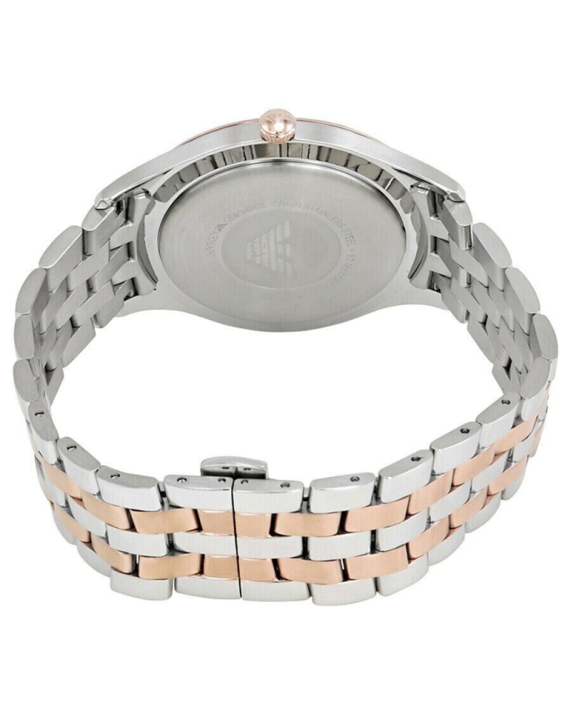 Emporio Armani Lambda Analog Silver Dial Two Tone Steel Strap Watch For Men - AR11044