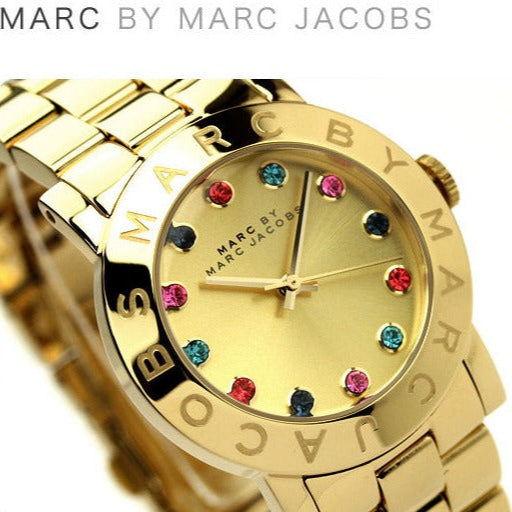 Marc Jacobs Blade Gold Dial Gold Steel Strap Watch for Women - MBM3141