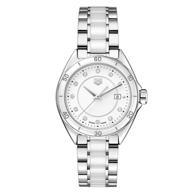 Tag Heuer Formula 1 Diamonds White Dial Two Tone Steel Strap Watch for Women - WBJ141AD.BA0974