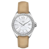Tag Heuer Formula 1 Quartz Diamonds Mother of Pearl Dial Beige Leather Strap Watch for Women - WBJ131A.FC8254