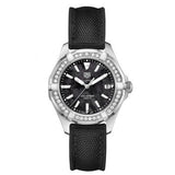 Tag Heuer Aquaracer Diamonds Mother of Pearl Black Dial Black Nylon Strap Watch for Women - WAY131P.FT6092