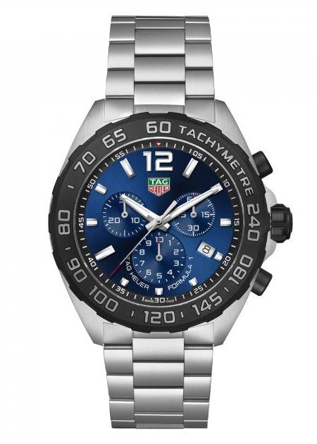 Tag Heuer Formula 1 Chronograph Blue Dial Silver Steel Strap Watch for Men - CAZ101AV.BA0842