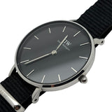 Daniel Wellington Petite Ashfield Black Dial Black Mesh Strap Watch For Women - DW00100308