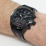 Maserati Traguardo Chronograph Black Dial Black Rubber Strap Watch For Men - R8871612004