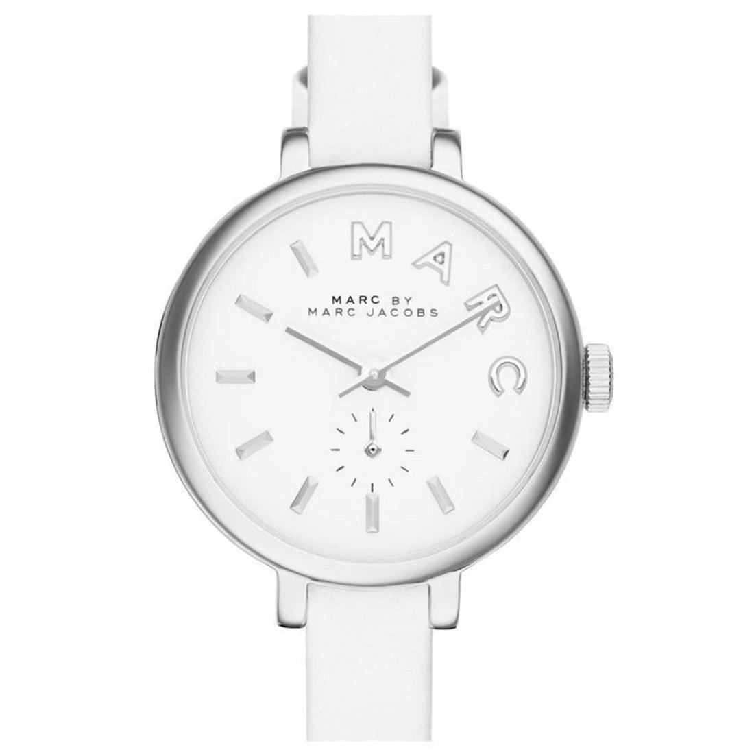 Marc Jacobs Sally White Dial White Leather Strap Watch for Women - MBM1350