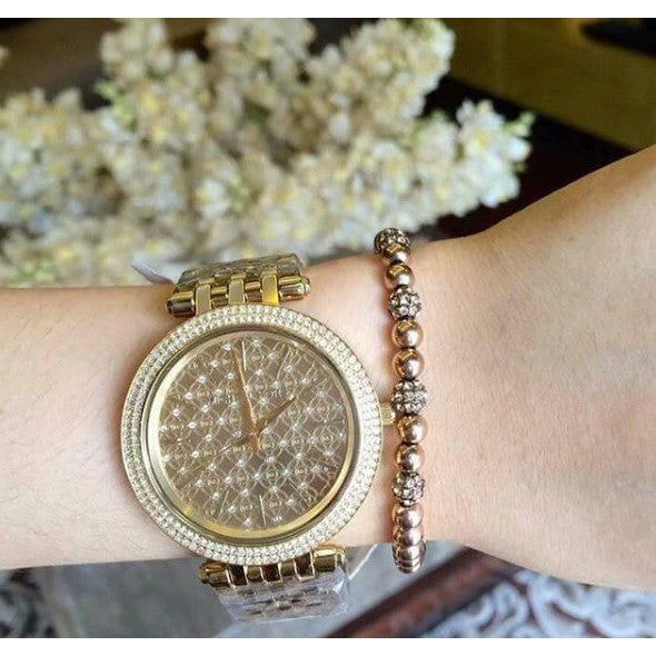 Michael Kors Darci Gold Dial Gold Steel Strap Watch for Women - MK3398