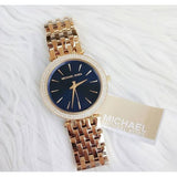 Michael Kors Darci Blue Dial Gold Steel Strap Watch for Women - MK3406