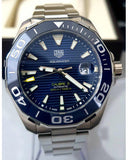 Tag Heuer Aquaracer Calibre 5 Blue Dial Silver Steel Strap Watch for Men - WAY201B.BA0927