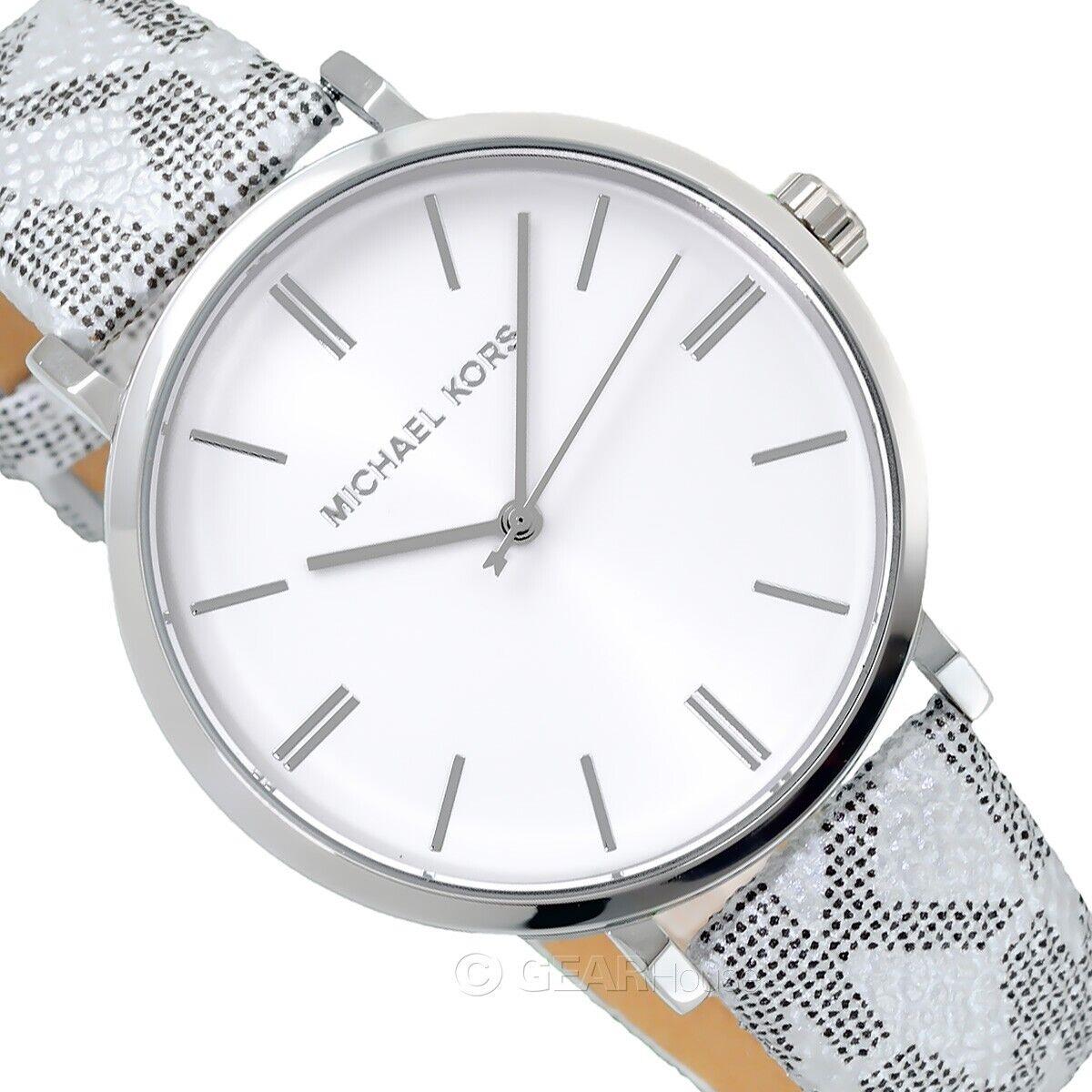 Michael Kors Addyson Quartz White Dial Gray Leather Strap Watch for Women - MK2951