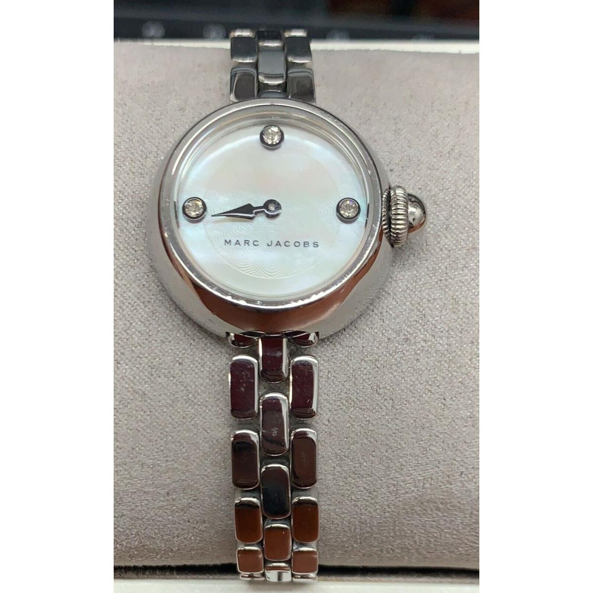 Marc Jacobs Courtney Mother of Pearl White Dial Silver Steel Strap Watch for Women - MJ3459
