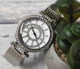 Guess Muse Quartz White Dial Silver Steel Strap Watch For Women - W1008l1