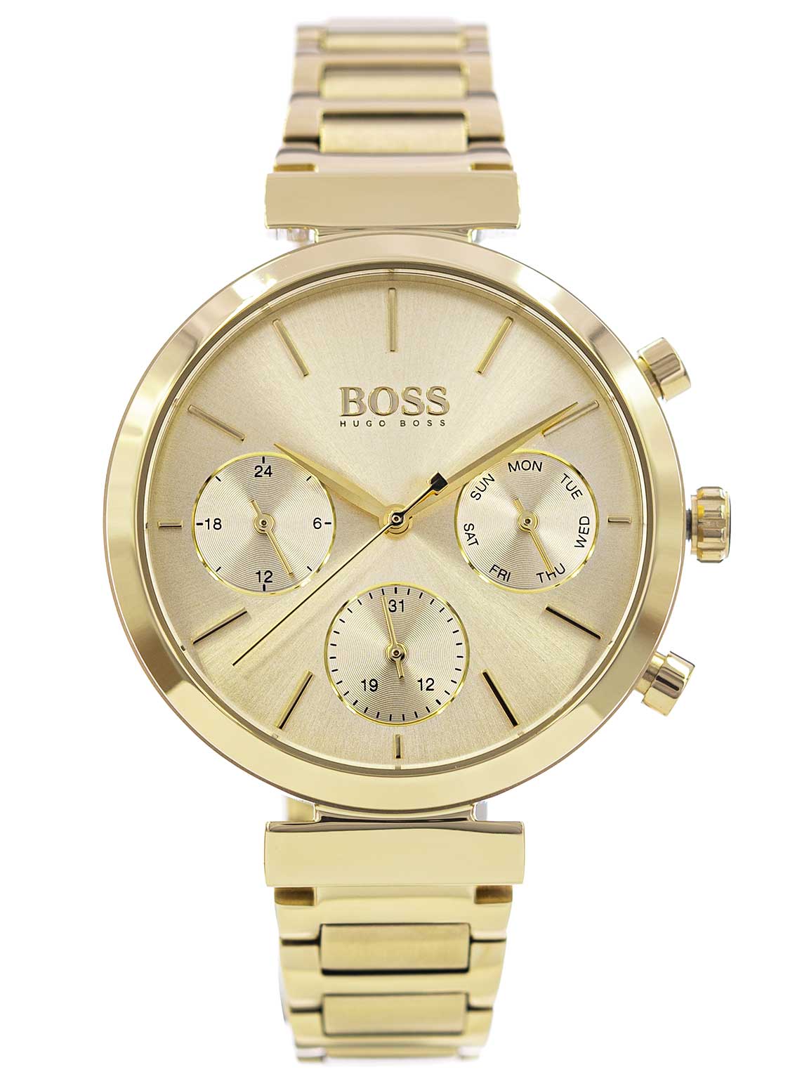 Hugo Boss Flawless Gold Dial Gold Steel Strap Watch for Women - 1502532