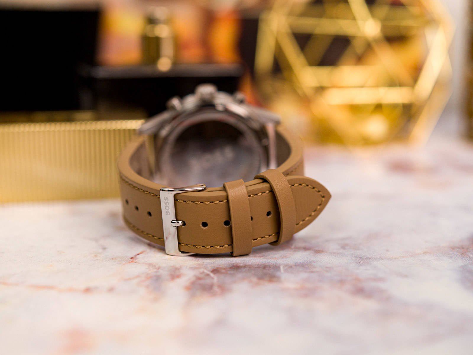 Hugo Boss Allure Black Dial Brown Leather Strap Watch for Men - 1513964