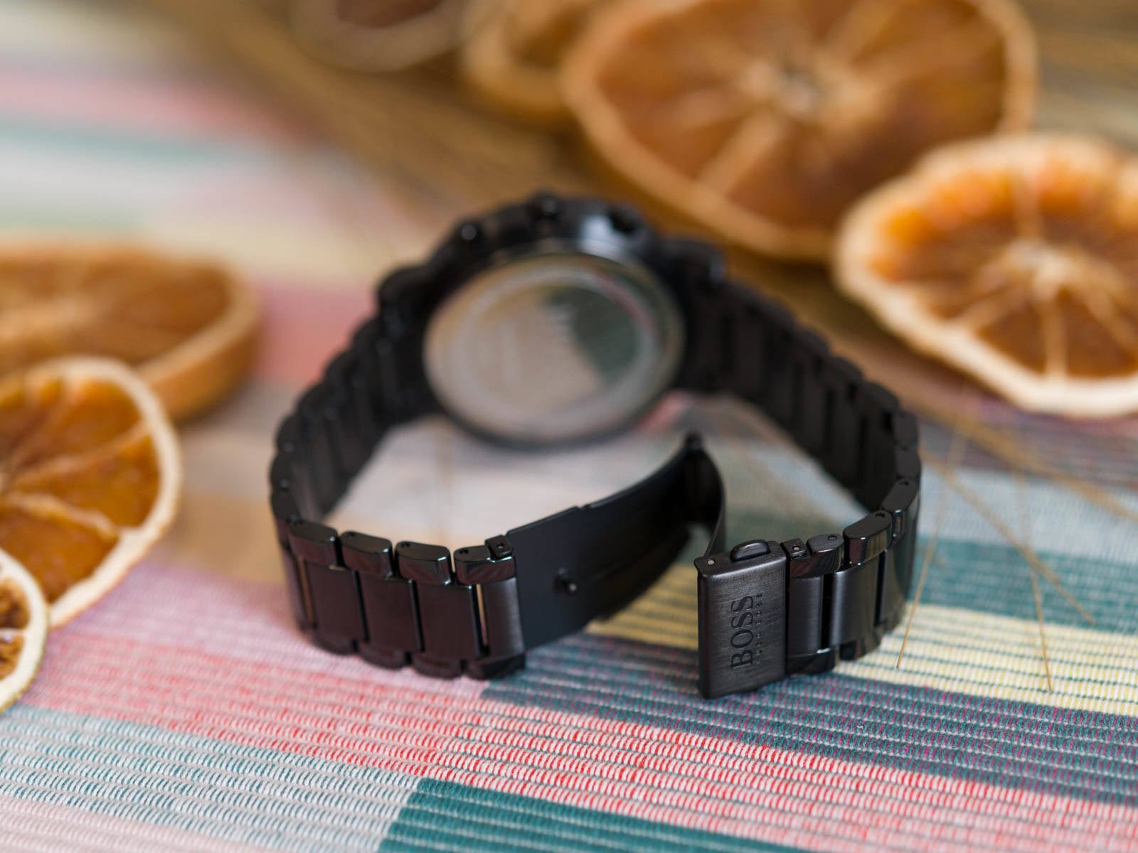 Hugo Boss Integrity Black Dial Black Steel Strap Watch for Men - 1513780