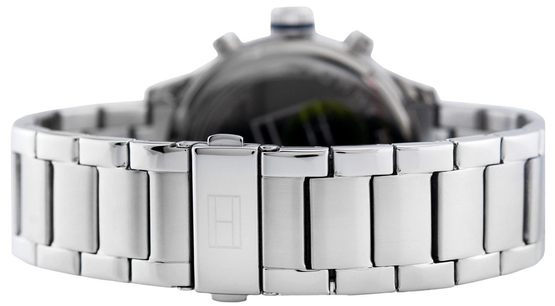 Tommy Hilfiger Jackson Chronograph Blue Dial Silver Steel Strap Watch for Men - 1791242