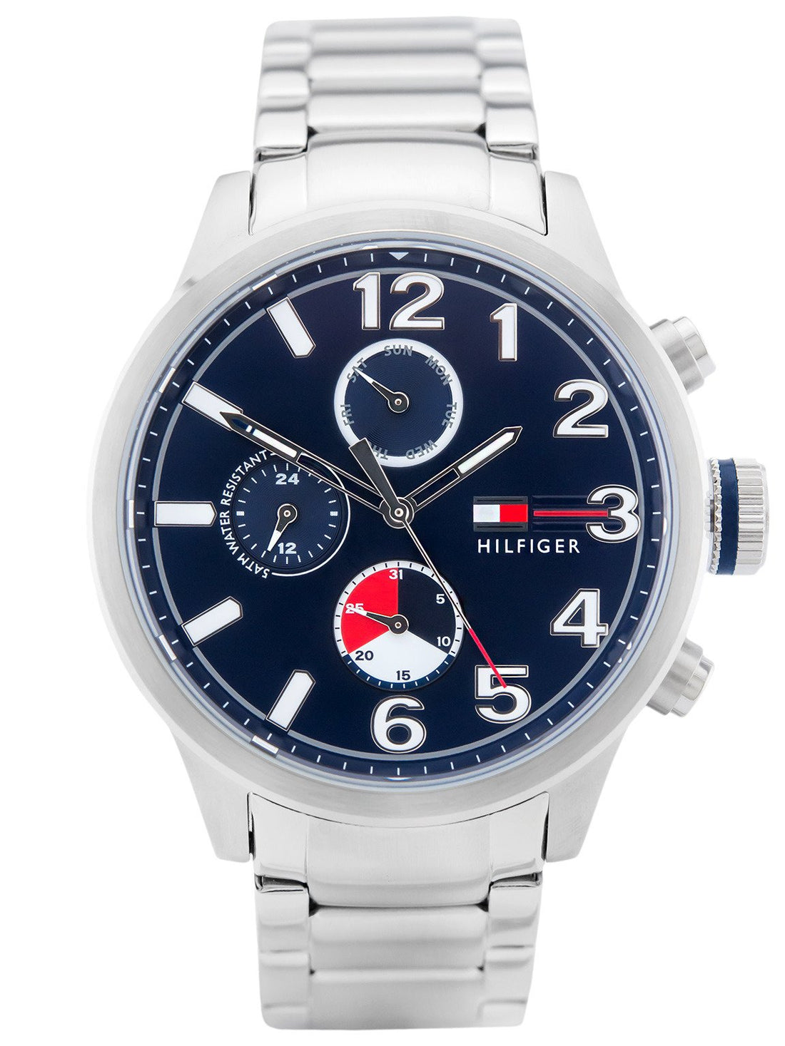 Tommy Hilfiger Jackson Chronograph Blue Dial Silver Steel Strap Watch for Men - 1791242