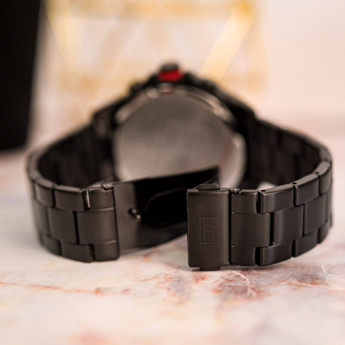 Tommy Hilfiger Blaze Chronograph Black Dial Black Steel Strap Watch For Men - 1792030