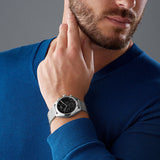 Tissot PR 100 Chronograph Black Dial Silver Mesh Bracelet Watch For Men - T101.417.11.051.01