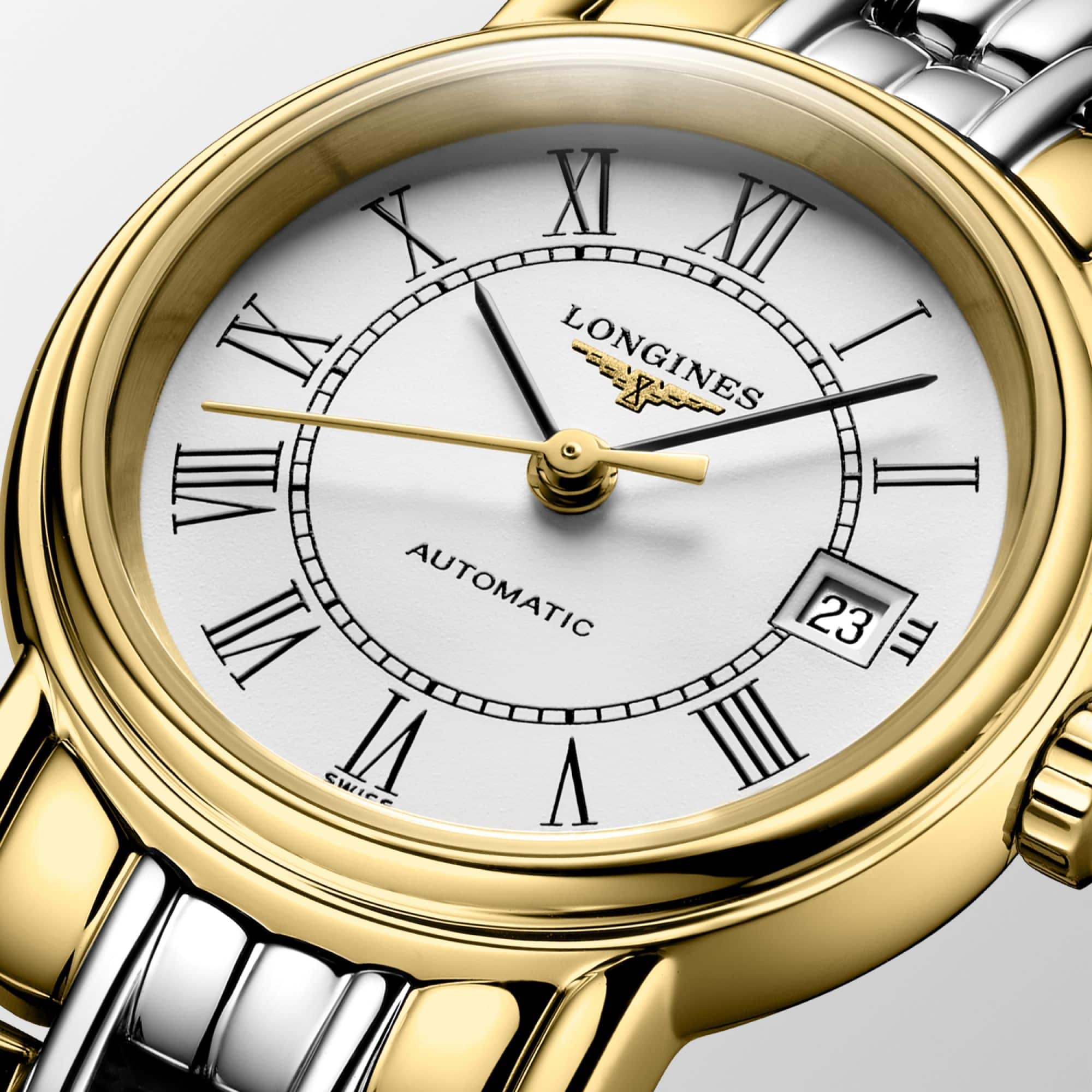 Longines Presence 25.5mm Automatic White Dial Two Tone Steel Strap Watch for Women - L4.321.2.11.7