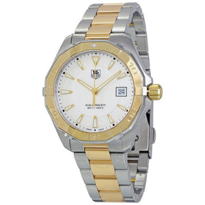 Tag Heuer Aquaracer Quartz White Dial Two Tone Steel Strap Watch for Men - WAY1120.BB0930