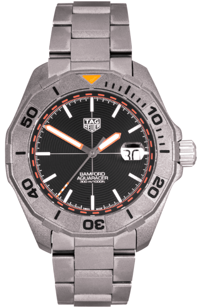 Tag Heuer Aquaracer Bamford Automatic Black Dial Grey Steel Strap Watch for Men - WAY208F.BF0638