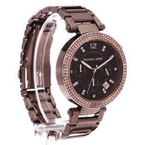 Michael Kors Parker Analog Quartz Brown Dial Brown Steel Strap Watch For Women - MK6378