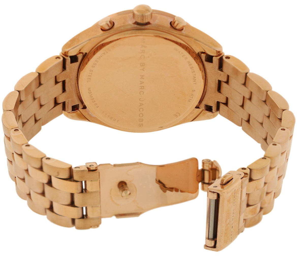 Marc Jacobs Peeker Chronograph Rose Gold Dial Rose Gold Steel Strap Watch for Women - MBM3394