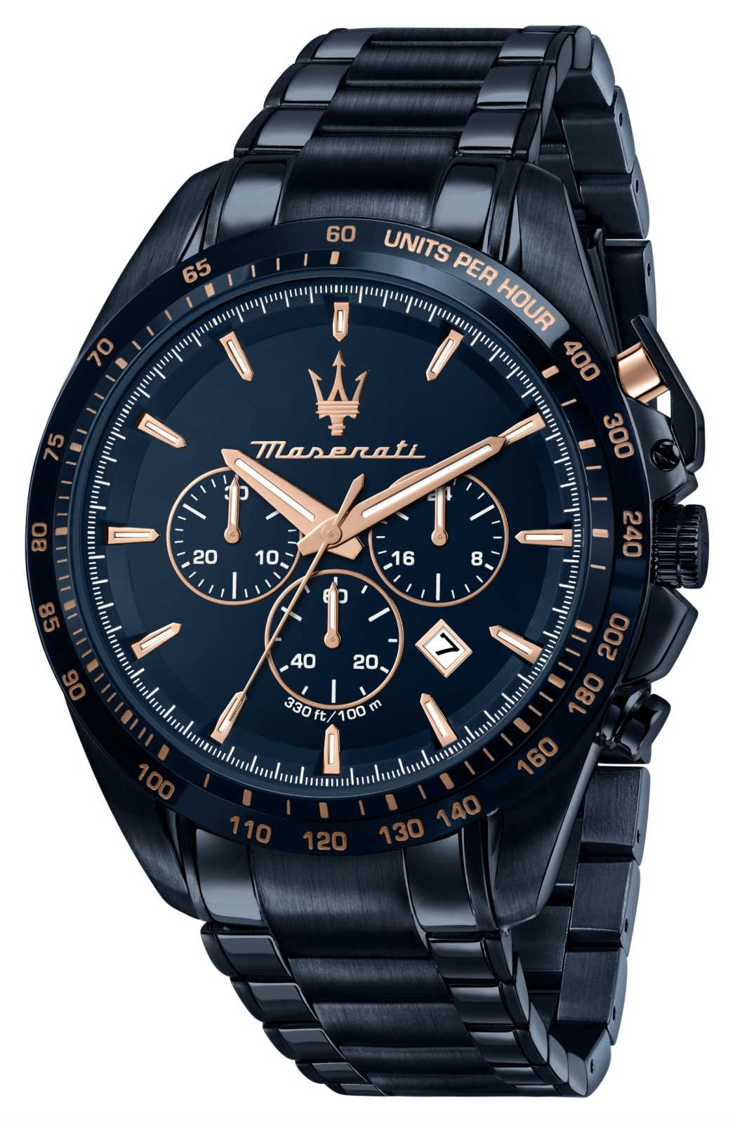 Maserati SFIDA Chronograph Black Dial Black Steel Strap Watch For Men - R8873640011