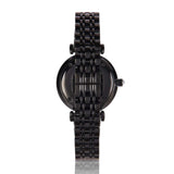 Emporio Armani Gianni T-Bar Quartz Black Mother of Pearl Dial Black Steel Strap Watch For Women - AR11268