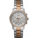 Guess Mini Spectrum Quartz Silver Dial Two Tone Steel Strap Watch For Women - W0122L1