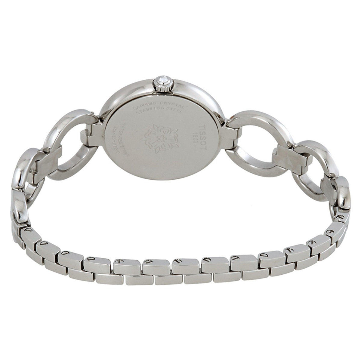 Tissot T Lady Flamingo Mother of Pearl Blue Dial Silver Steel Strap Watch for Women - T094.210.11.126.00