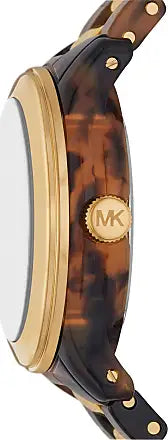 Michael Kors Runway Three-Hand Brown Dial Two Tone Steel Strap Watch for Women - MK7354