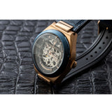 Maserati Triconic Skeleton Black Dial Blue Leather Strap Watch For Men - R8821139001