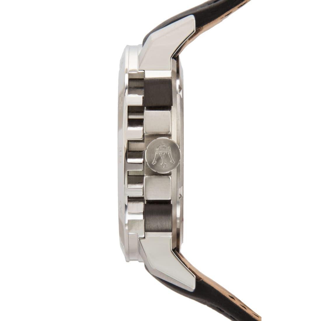 Maserati Ingegno Chronograph Black Dial Black Leather Strap Watch For Men - R8871619004