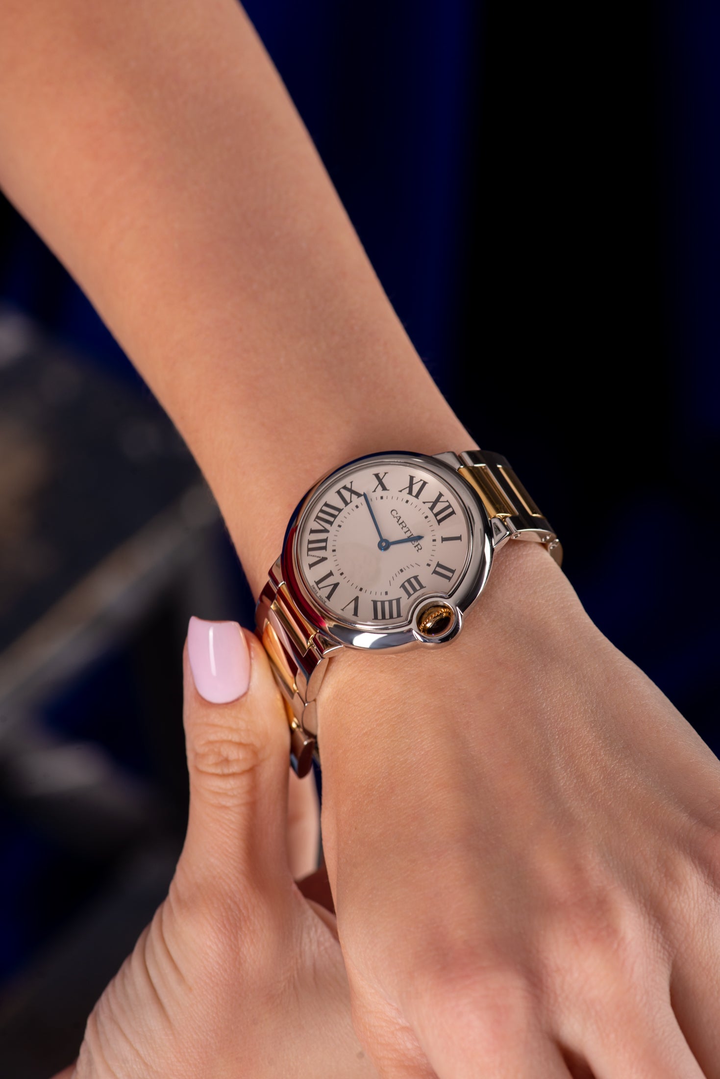 Cartier Ballon Bleu Silver Dial Two Tone Steel Strap Watch for Unisex Watch - W69008Z3