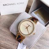 Michael Kors Parker Mother Of Pearl White Dial Two Tone Steel Strap Watch For Women - MK6518