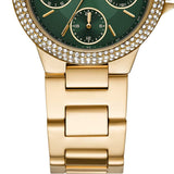 Michael Kors Camille Multifunction Green Dial Gold Steel Strap Watch For Women - MK6981