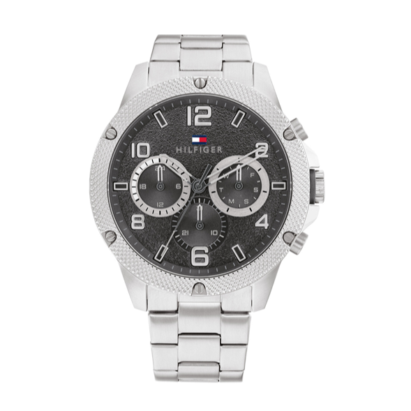 Tommy Hilfiger Blaze Chronograph Black Dial Silver Steel Strap Watch For Men - 1792029