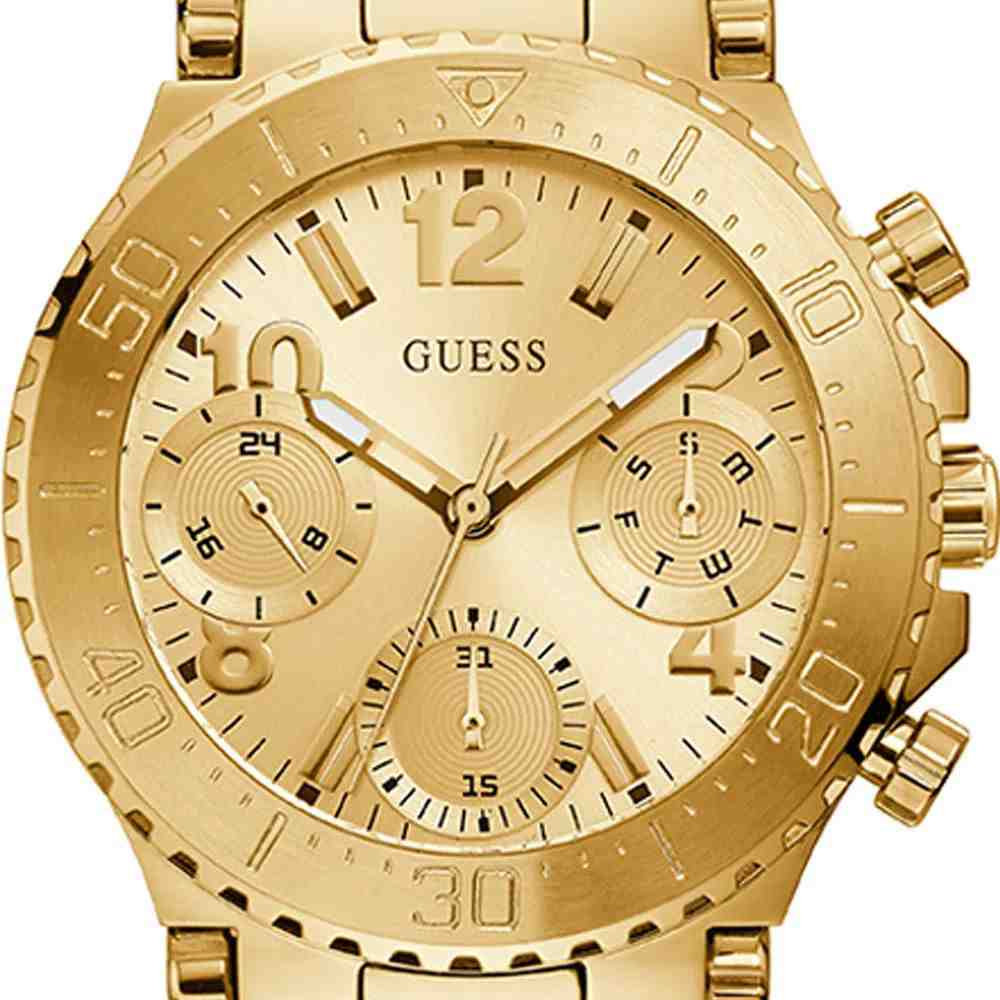 Guess Cosmic Chronograph Gold Dial Gold Steel Strap Watch for Women - GW0465L1