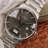 Mido Commander II Automatic Chronometer Grey Dial Silver Steel Strap Watch For Men - M021.431.11.061.00